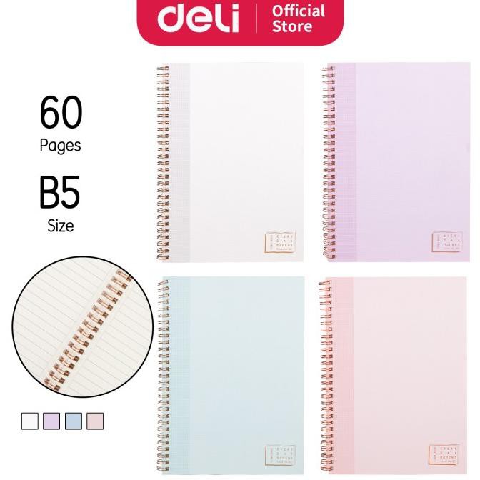 

Deli Notebook Buku Catatan Spiral B5 60lembar LB560