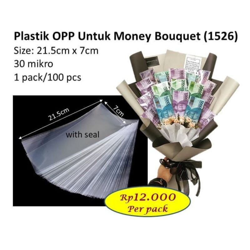 100pcs plastik money bouquet - plastik uang 1526