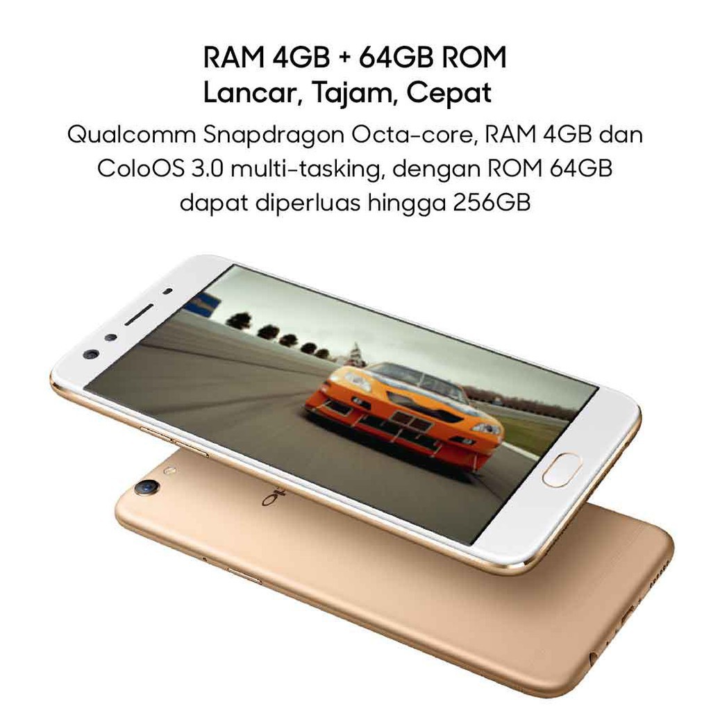 OPPO F3 Plus Smartphone Dual Camera 4GB/64GB Gold - (Cicilan TANPA Kartu Kredit, Garansi Resmi OPPO)