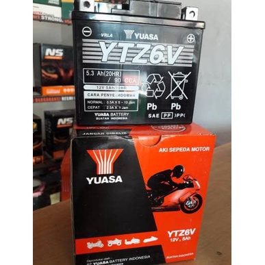Aki Motor Honda CB150R, CBR 150, VARIO 125 YTZ6V YUASA MF ORIGINAL Original