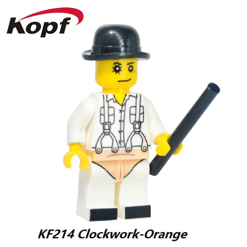Mainan Lego Building Blocks The Horror Theme Movie Clockwork Orange Hockey Mask Jason Boomstick