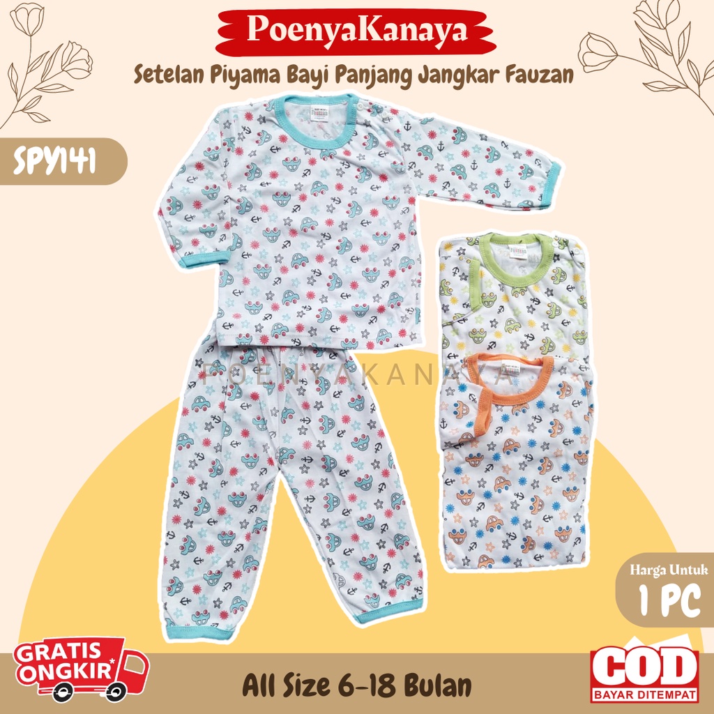 Setelan Baju Bayi Piyama Bayi Panjang jangkar Fauzan 6-18 bln SPY141