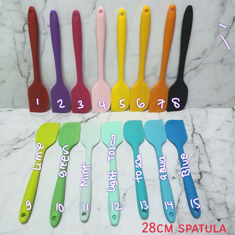 color rubber spatula 28cm large / food grade tanpa sambungan