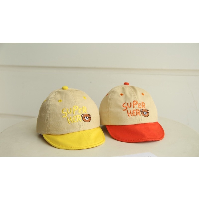 Topi Lokal Anak Bayi Model Superhero Bear Lingkar 48 49 50-2