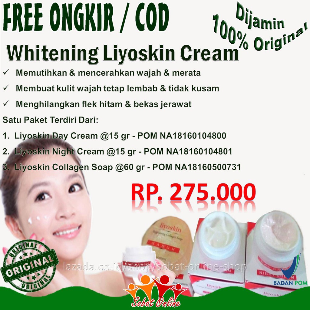 Krim Jerawat Ampuh Obat Herbal Liyoskin Paket Glowing - Jerawat Batu, Krim Bopeng Cream Luka