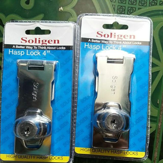 Overpal Kunci Soligen 4 In 10cm Putih - Kunci Hasp Lock - Overpal Gembok - Overpal Otomatis