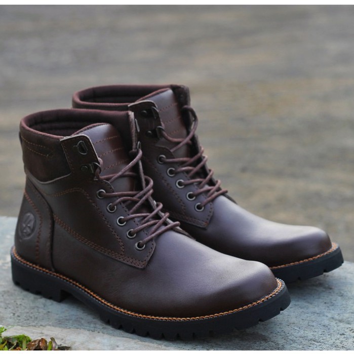 PENTATONIC BROWN |FORIND x Reyl| Sepatu Kulit Asli Safety Boot Vintage Klasik Besi Original Footwear