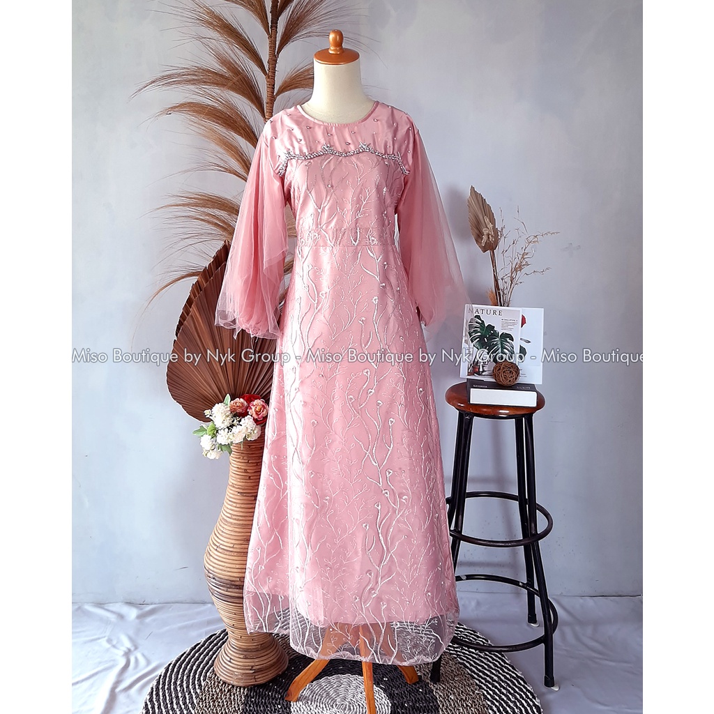 Dress Radika Mix Brukat Premium  - Bisa Pilih Hijab - Gamis Kondangan Wanita Terbaru - Maxi Remaja Terkini - Dress Bridesmaid - Baju Gamis Best Seller