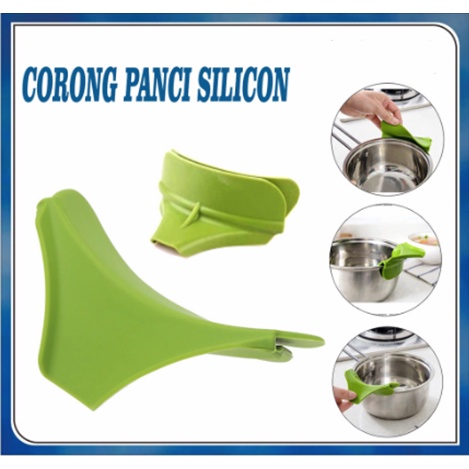 Corong Panci Silikon Tuang Kuah Anti Tumpah / Corong Silikon Wajan Panci Anti Panas