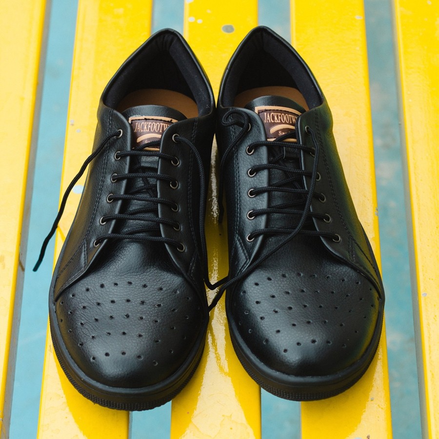 Orlando Black | Sepatu Pantofel Klasik Formal Pria Cowok Ori Lokal Original Footwear | FORIND x Jack