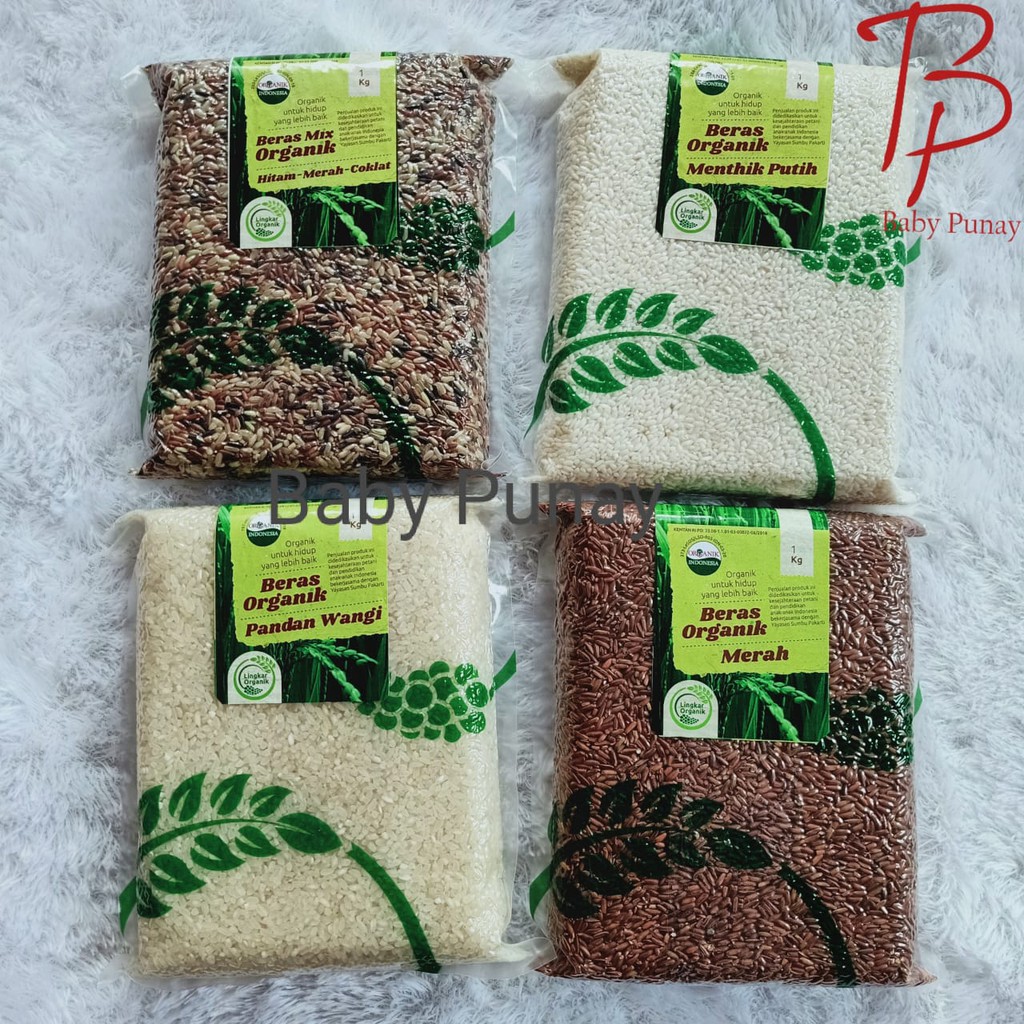 Beras Organik 1kg  Merah / Pandan Wangi / Mix  / Mentik Putih Lingkar Organik 1 Kg | Beras Organik | Beras MPASI Organik | Makanan Bayi