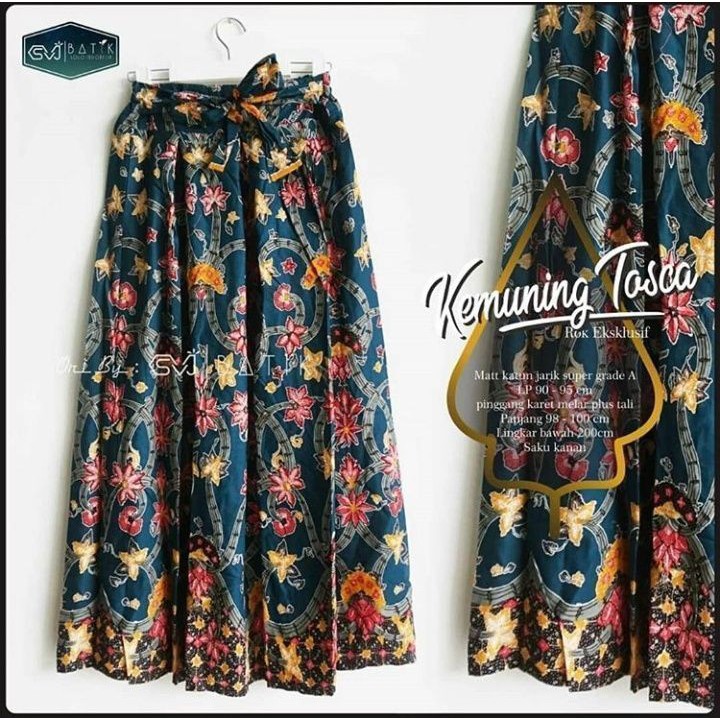Rok Batik Original Grade A Garansi Produk Rejek Uang Kembali Abadi Batik Bahan Unggul Jaya-Kemuning Tosca