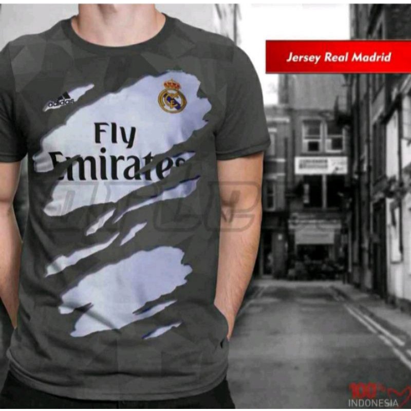 BAJU PRINT 3D KAOS PRIA/WANITA BOLA JERSEY REAL MADRID
