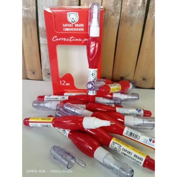 

Grosir Tipe-X correction pen safari brand 1 pcs tipex/ Tipe-X merah kecil murah