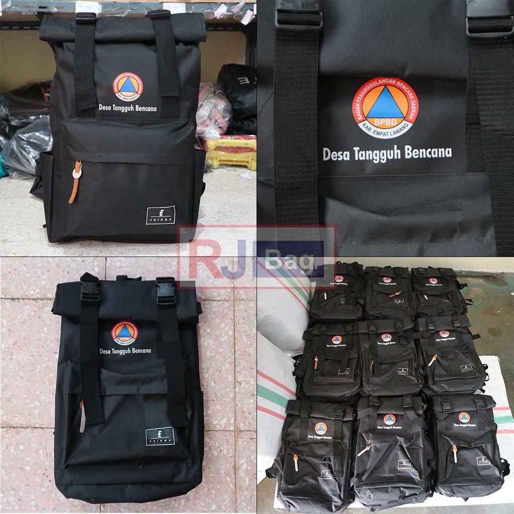 Pesanan Tas Grosir Murah Enigma Rolltop Desa Tangguh Bencana Ransel Kerja Pria Murah Backpack Pria Hitam Polos