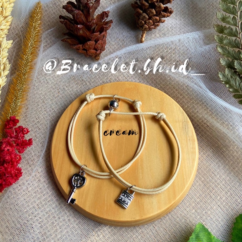 (2pcs) GELANG COUPLE MAGNET LOVE GEMBOK KUNCI