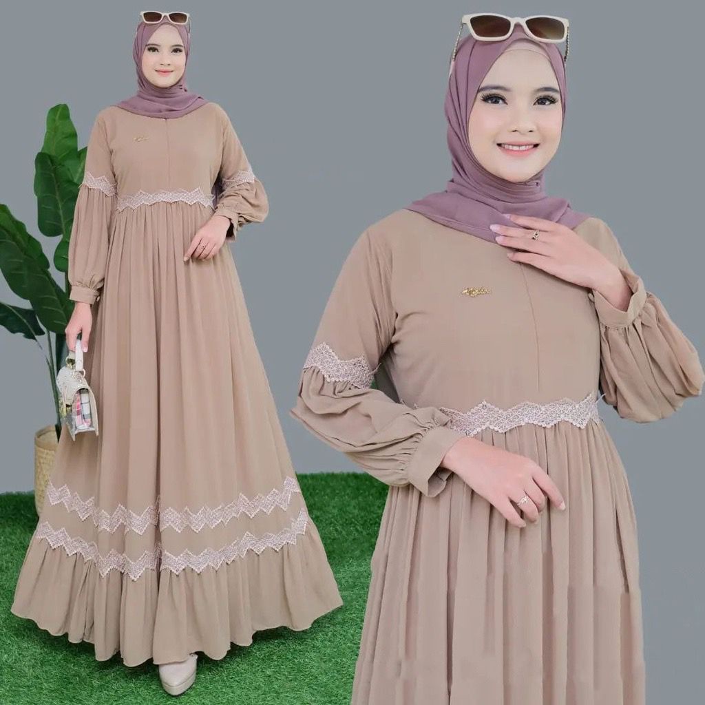 (AMD) GAMIS ELODI RENDA REMPEL DAILY BUSUI WANITA DRESS CERUTI