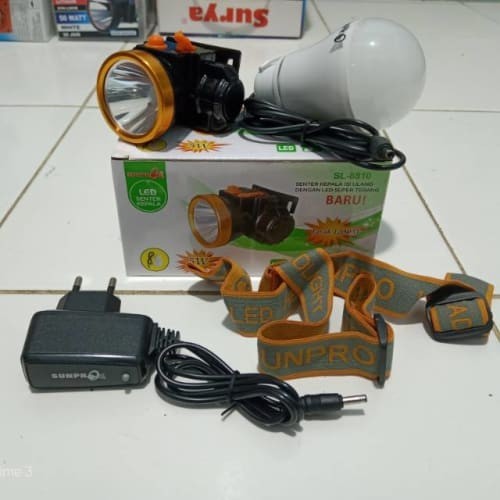 Senter kepala LED Sunpro 5 Watt SL 8810 Senter Cahaya Kuning