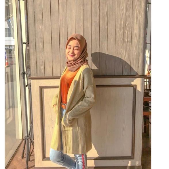 C7M9 CARDY LONG RAJUT B/CARDIGAN WANITA/KARDIGAN RAJUT MUSLIM VES