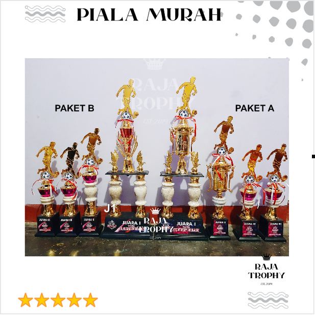 PIALA kaki 2 SET MARMER sepakbola futsal trophy