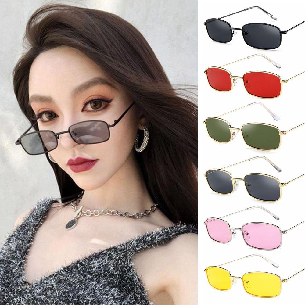 R-flower Rectangle Sunglasses Unisex UV400 Kacamata Matahari Steampunk