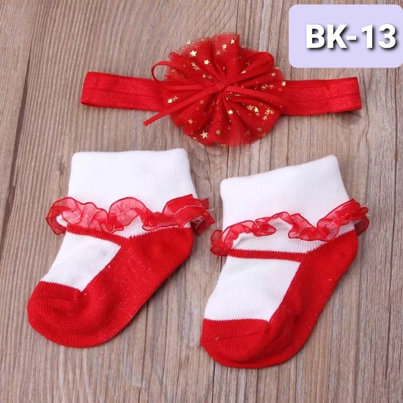 Bandana Bayi dan Kaos Kaki Bayi 1set - 2pcs Aksesoris bayi