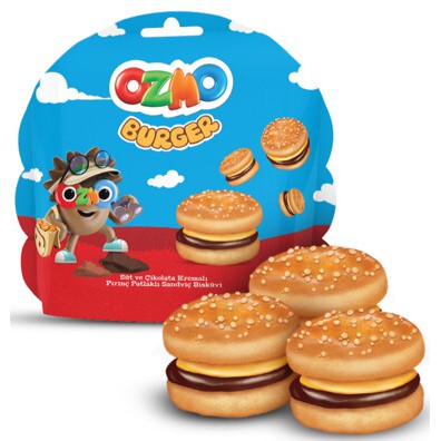 

Ozmo Burger Cookies Mini Burger Sandwich Biscuit Chocolate & Milk