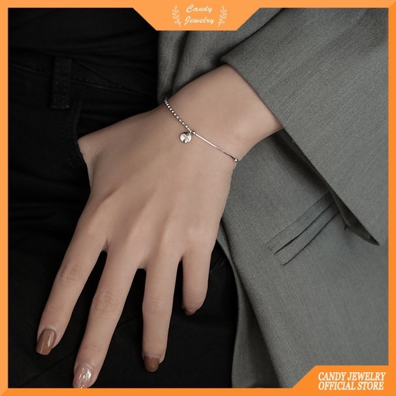 Gelang Manik-Manik Bahan Sterling Silver 925 Gaya Korea Untuk Wanita