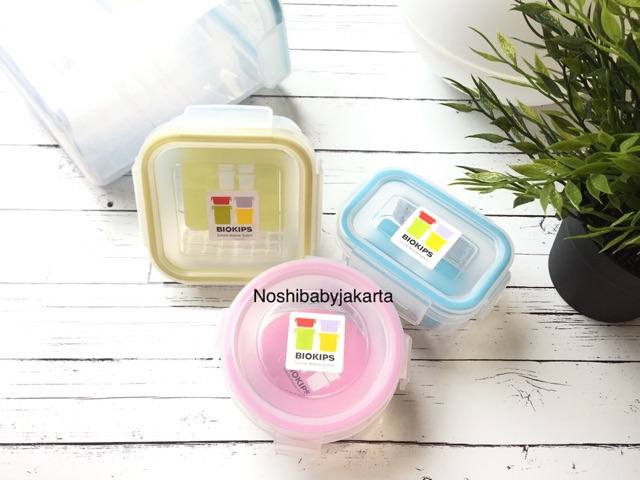 Komax biokips Food Container kotak BIRU 180 ml / WADAH MPASI