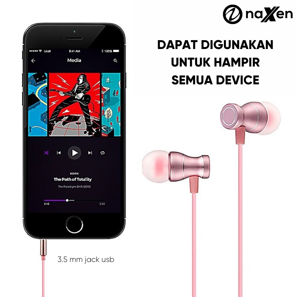 Headset In ear Naxen Premium HD Sound Bass + Microphone E04