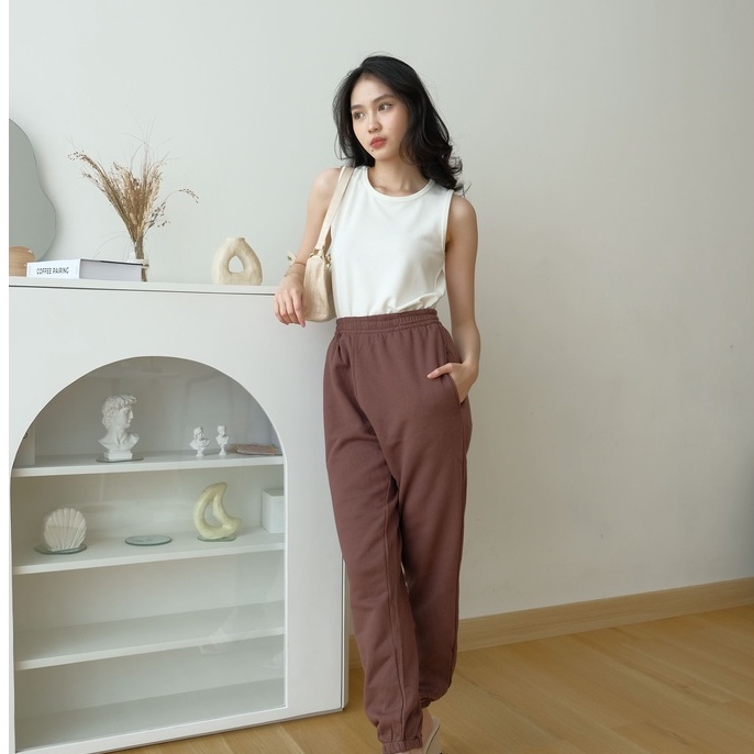 Laura Jogger Pants - Long Pants - Celana Wanita Casual - Korean Style