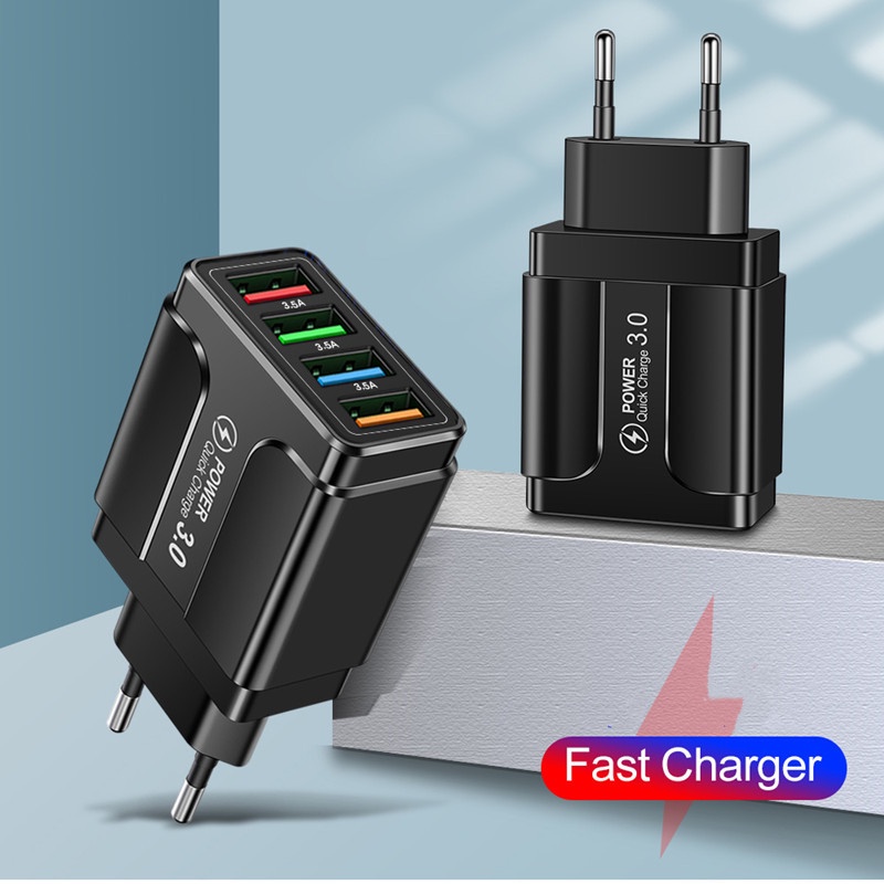 Adaptor Charger 4 Port Usb 3.0 4.0 Quick Charge Untuk Xiaomi Tablet Dan Komputer