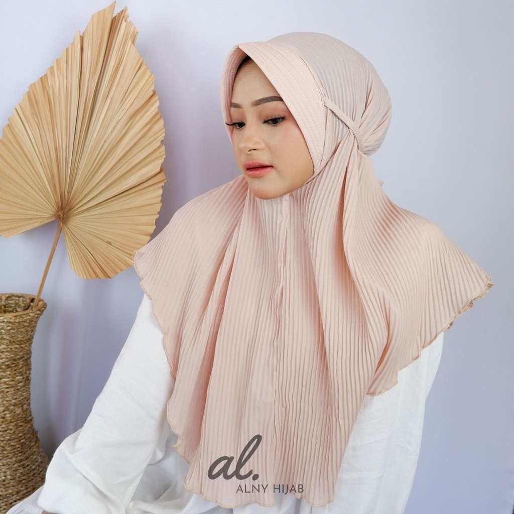 Alny Hijab - Hijab Instan Bergo Maryam Plisket Pad Diamond Italiano