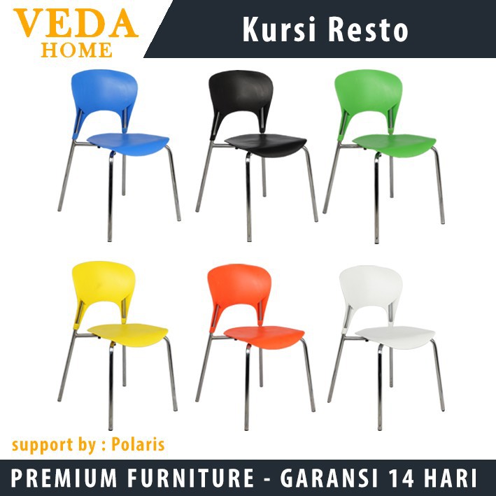 Kursi Makan Susun Kursi Kantin Resto Cafe Warung / Bangku Sandaran Plastik Kaki Besi