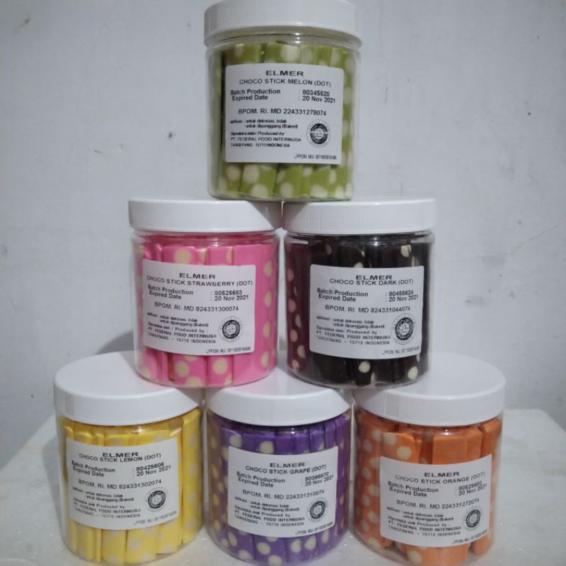 Coklat Stick Elmer / Choco Stick Elmer / Coklat Stik Polkadot (KEMASAN 400GR)