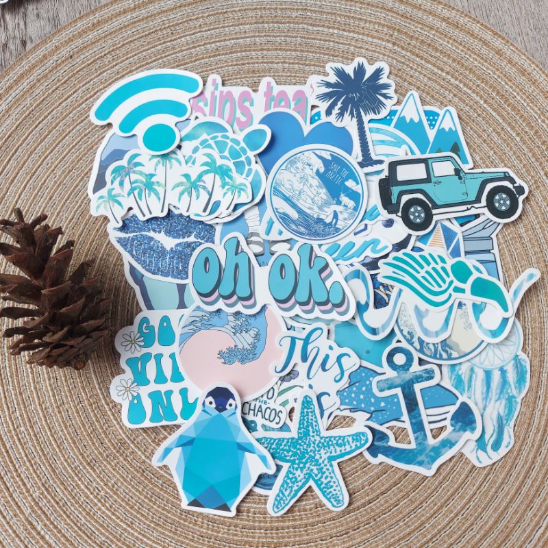 

10pcs STICKER BLUE VIBES / STICKET LAPTOP