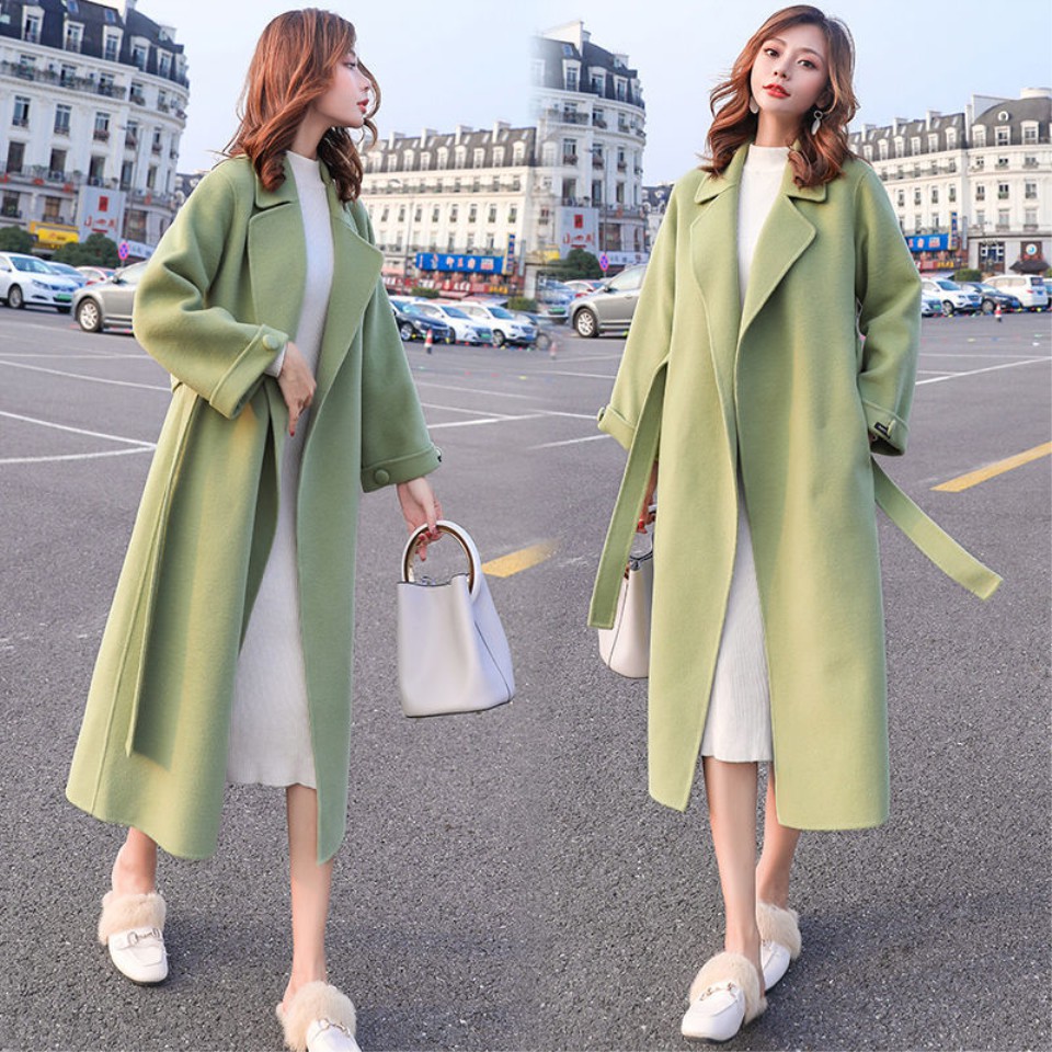  Mantel  Overcoat Panjang Selutut Bahan  Wol Untuk Wanita 