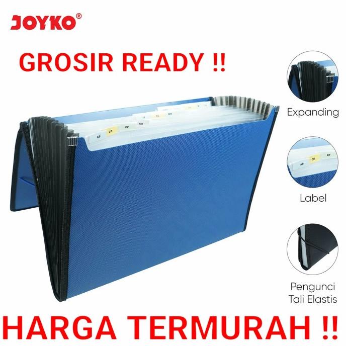 

READY COD Joyko Expanding File Folio F4 13 Pockets / Map Harmonika EF-2538 BERMUTU Kode 1345