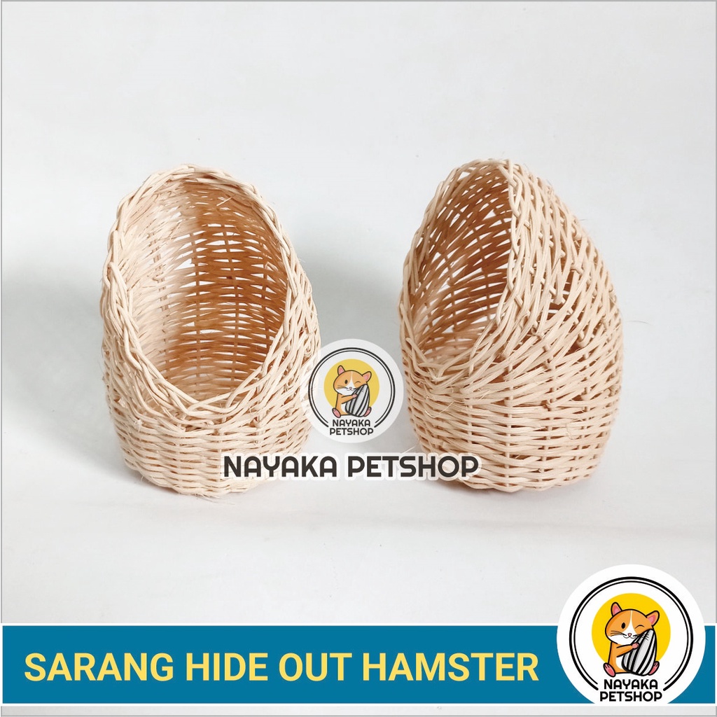 Sarang Rotan Hamster Hideout Hide out Hamster Mini Bed Sugar Glider Tempat Tidur Ranjang Tupai