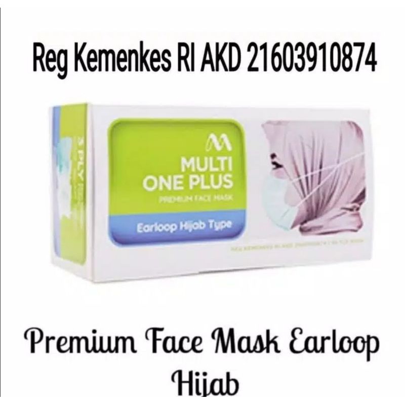 Masker hijab medis TP. Surgical mask 3 ply earloop hijab @ 50 pcs