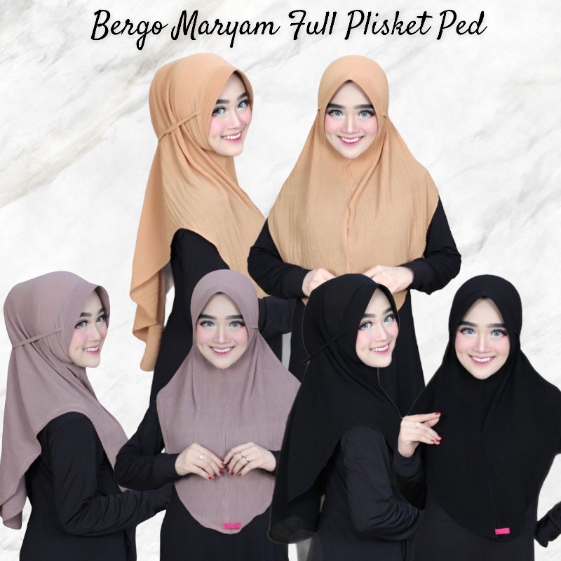 bergo maryam pet plisket full Lidi bergo instan pleated full Lidi hijab maryam pleated ped ceruty