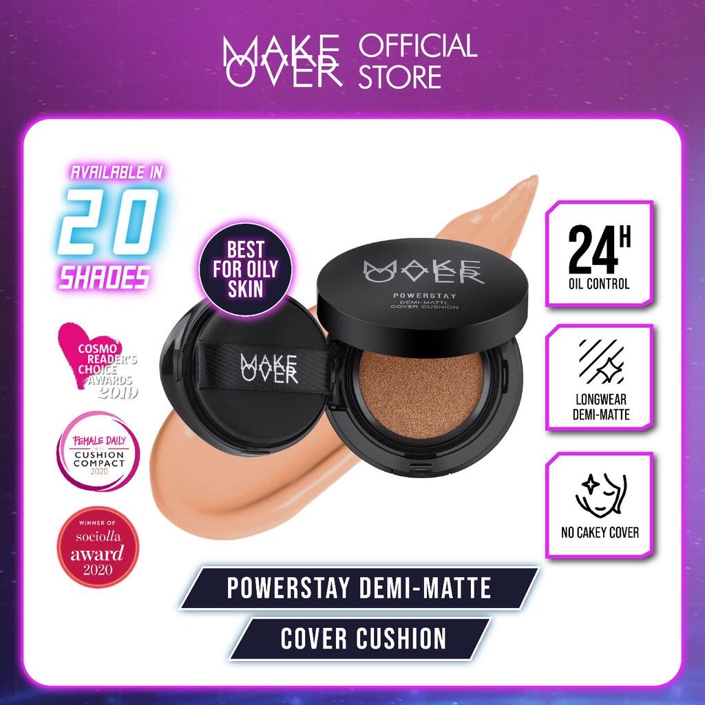 Jual Make Over Powerstay Demi Matte Cover Cushion 15gr Shopee Indonesia