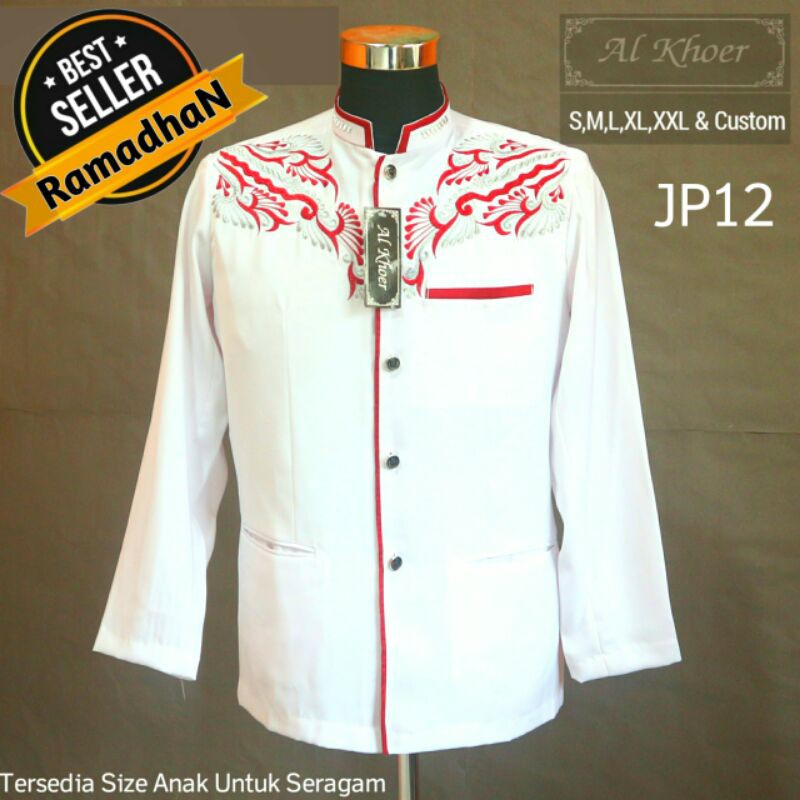 Koko Jasko Jas koko bordir modern / Busana muslim /Seragam keluarga / Baju Koko / Koko bordir JP12