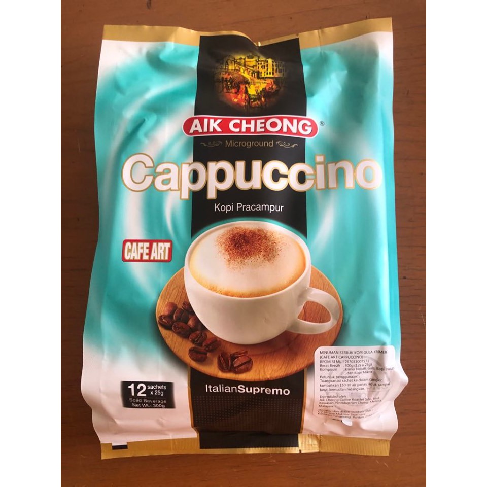 Aik Cheong Cappuccino / white coffee instant/ 4in1 coffee 300grm