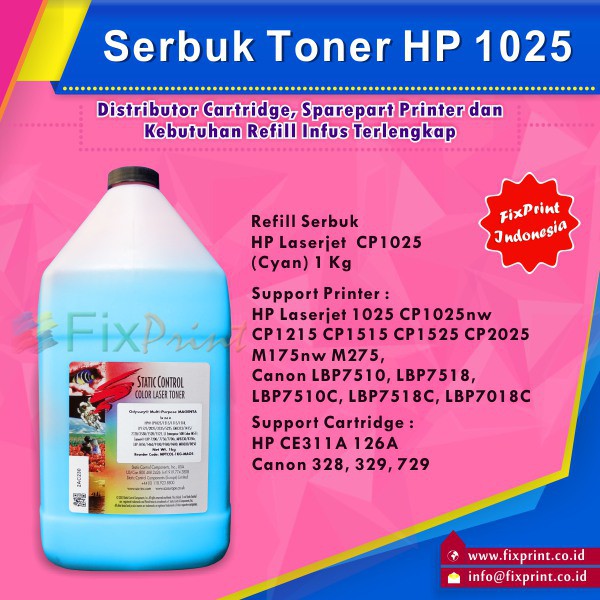 Serbuk Toner HP 1 KG Cyan CP1025 CP1025nw CP1215 CP1515 CP1525 CP2025 FPJNew3002