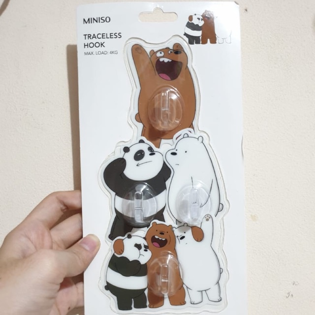 Miniso Traceless Hook We Bare Bears (isi 4pcs)