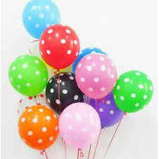 Balon Mainan / Balon Bentuk Bulat Polos, Love, Polkadot