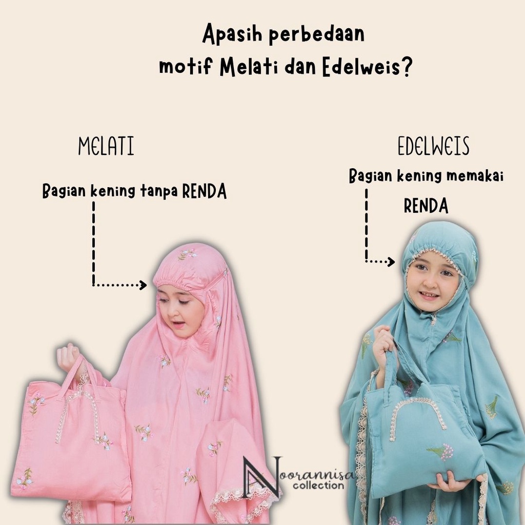 Mukena Anak Remaja Bordir Tas Sajadah Hanaya Katun Rayon Premium