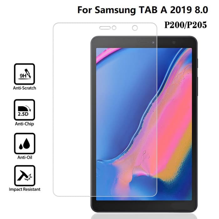 SAMSUNG GALAXY TAB A 8 INCI 2019 SPEN P200 P205 Tempered Glass Tablet Screen Protector