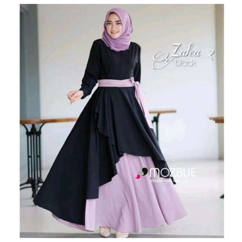 Zalea maxy dress model terlaris size S,M,L,XL gamis wanita gamis muslimah gamis kekinian gamis terbaru-1